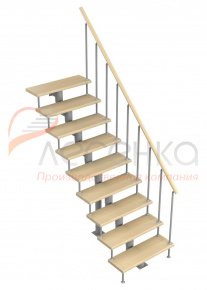 Модульная лестница Стандарт 2025-2115, Серый, Сосна, Крашеная