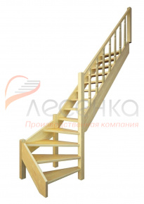 Деревянная межэтажная лестница ЛЕС-07 2693-2900 проем 2550-830, Сосна