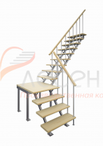 Видео сборки лестницы - Комбинированная межэтажная ЛЕС-05
