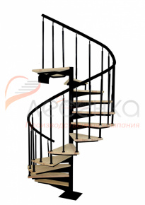 Винтовая лестница ЛЕС-1,8 высота 2475-2700, Черный, Сосна